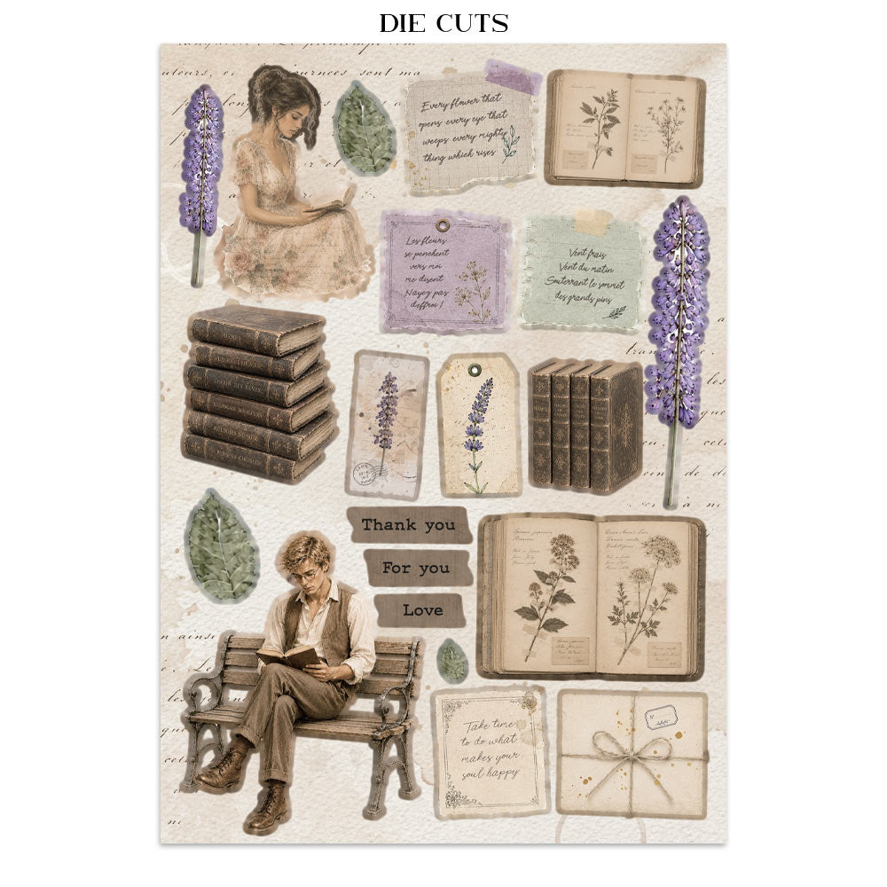 Stamperia Flowers and Poems Junk Journal Stickers, Backgrounds, Cut-Outs