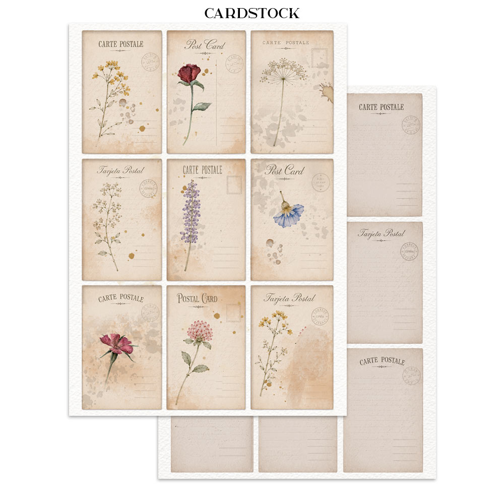 Stamperia Flowers and Poems Junk Journal Stickers, Backgrounds, Cut-Outs