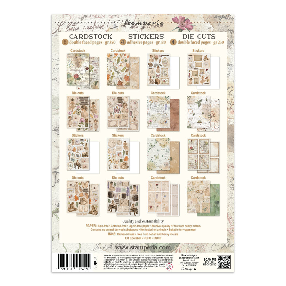 Stamperia Flowers and Poems Junk Journal Stickers, Backgrounds, Cut-Outs