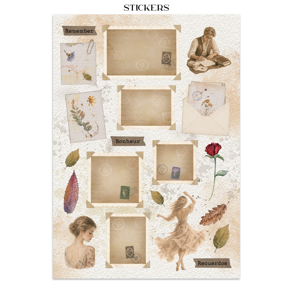 Stamperia Flowers and Poems Junk Journal Stickers, Backgrounds, Cut-Outs