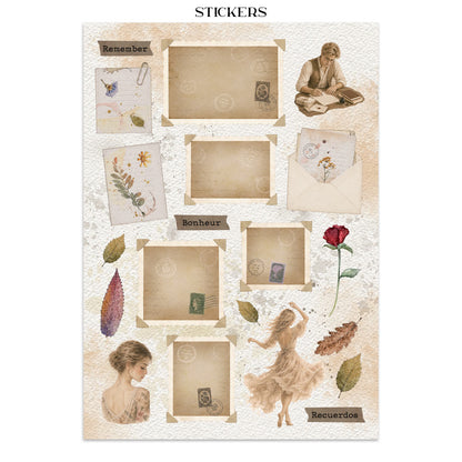 Stamperia Flowers and Poems Junk Journal Stickers, Backgrounds, Cut-Outs