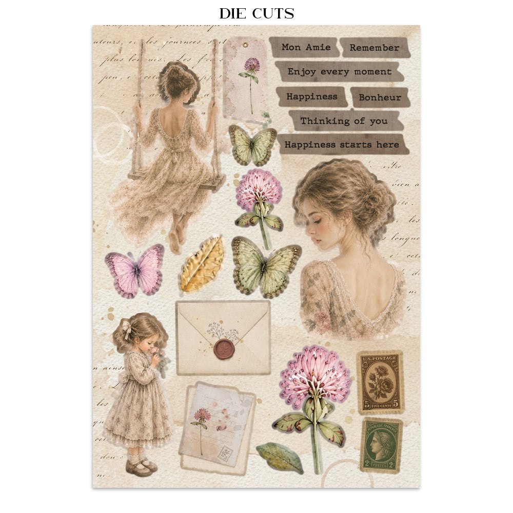 Stamperia Flowers and Poems Junk Journal Stickers, Backgrounds, Cut-Outs