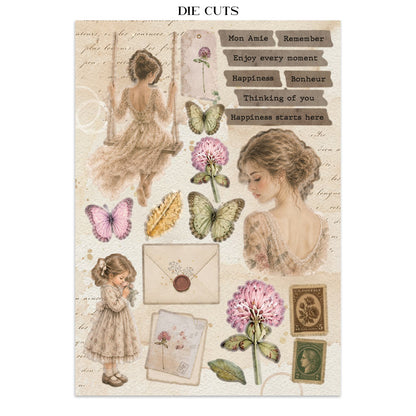 Stamperia Flowers and Poems Junk Journal Stickers, Backgrounds, Cut-Outs