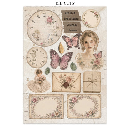 Stamperia Flowers and Poems Junk Journal Stickers, Backgrounds, Cut-Outs