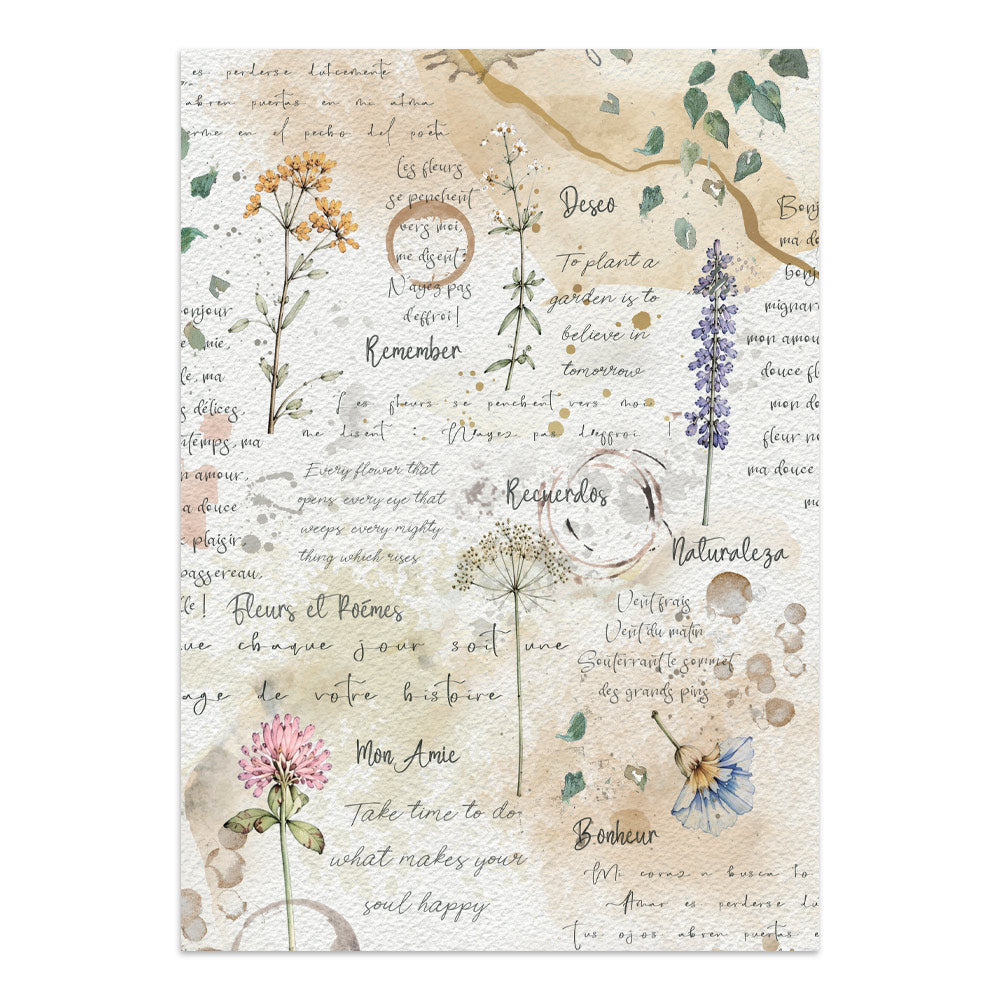 Stamperia Flowers and Poems Junk Journal Stickers, Backgrounds, Cut-Outs