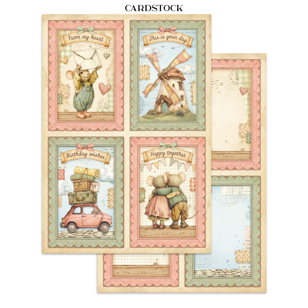 Stamperia CozyFamily Junk Journal Stickers, Backgrounds, Cut-Outs