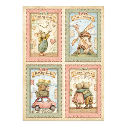 Stamperia CozyFamily Junk Journal Stickers, Backgrounds, Cut-Outs