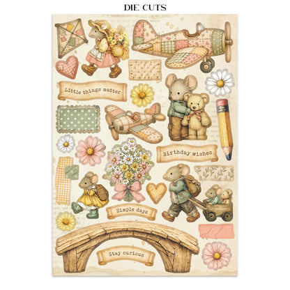 Stamperia CozyFamily Junk Journal Stickers, Backgrounds, Cut-Outs