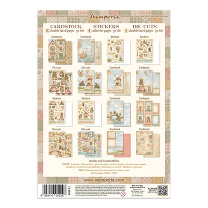Stamperia CozyFamily Junk Journal Stickers, Backgrounds, Cut-Outs