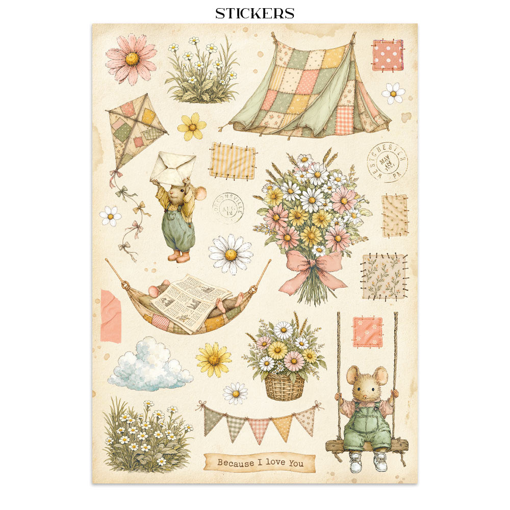 Stamperia CozyFamily Junk Journal Stickers, Backgrounds, Cut-Outs