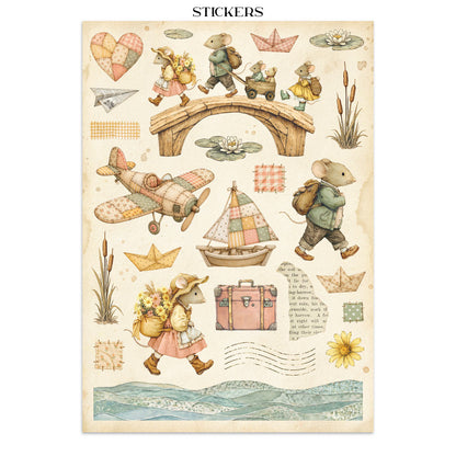 Stamperia CozyFamily Junk Journal Stickers, Backgrounds, Cut-Outs
