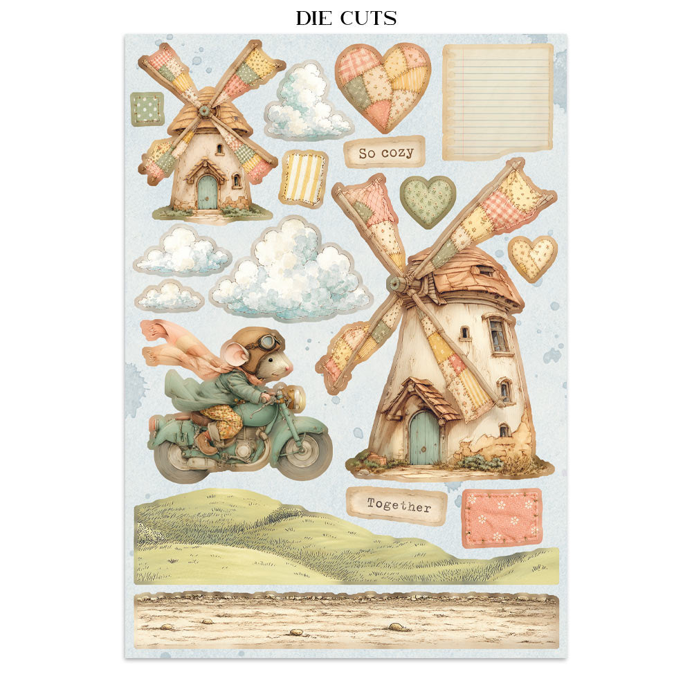 Stamperia CozyFamily Junk Journal Stickers, Backgrounds, Cut-Outs