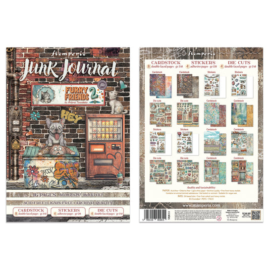 Stamperia Furry Friends 2 Junk Journal Stickers, Backgrounds, Cut-Outs by Antonis Tzanidakis