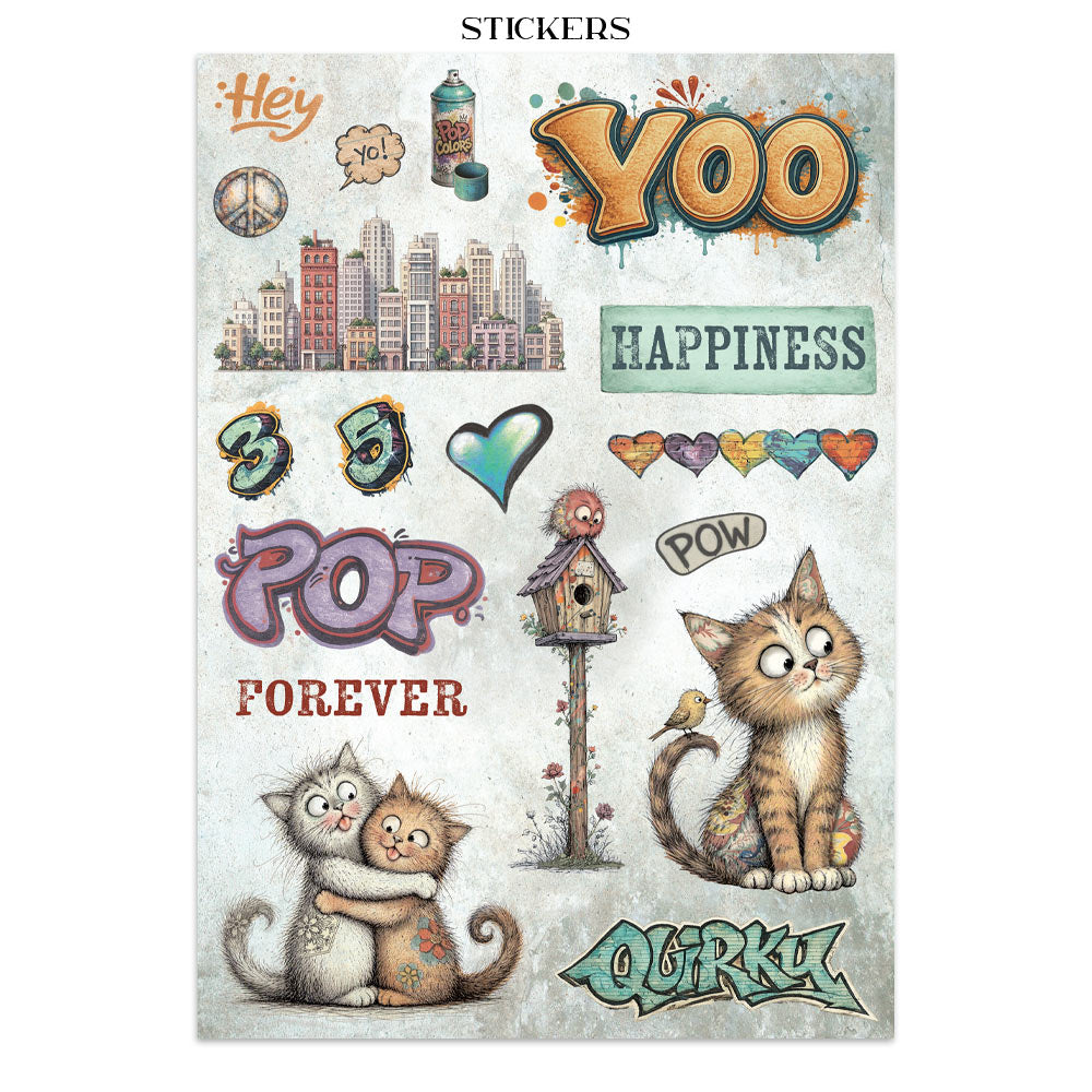 Stamperia Furry Friends 2 Junk Journal Stickers, Backgrounds, Cut-Outs by Antonis Tzanidakis