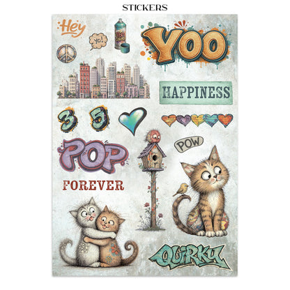 Stamperia Furry Friends 2 Junk Journal Stickers, Backgrounds, Cut-Outs by Antonis Tzanidakis