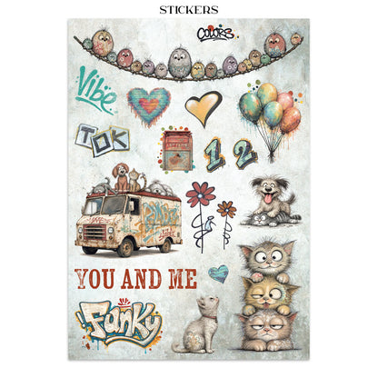Stamperia Furry Friends 2 Junk Journal Stickers, Backgrounds, Cut-Outs by Antonis Tzanidakis