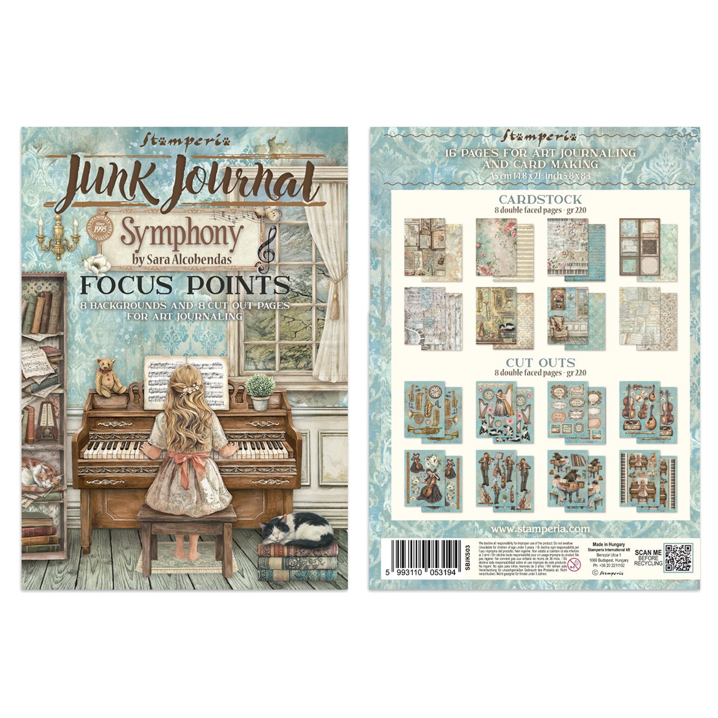 Stamperia Symphony Junk Journal A5 Focus Points by Sara Alcobendas