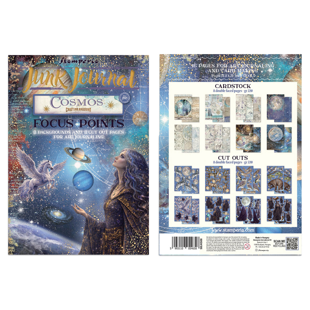 Stamperia Cosmos Junk Journal A5 Focus Points by Cristina Radovan