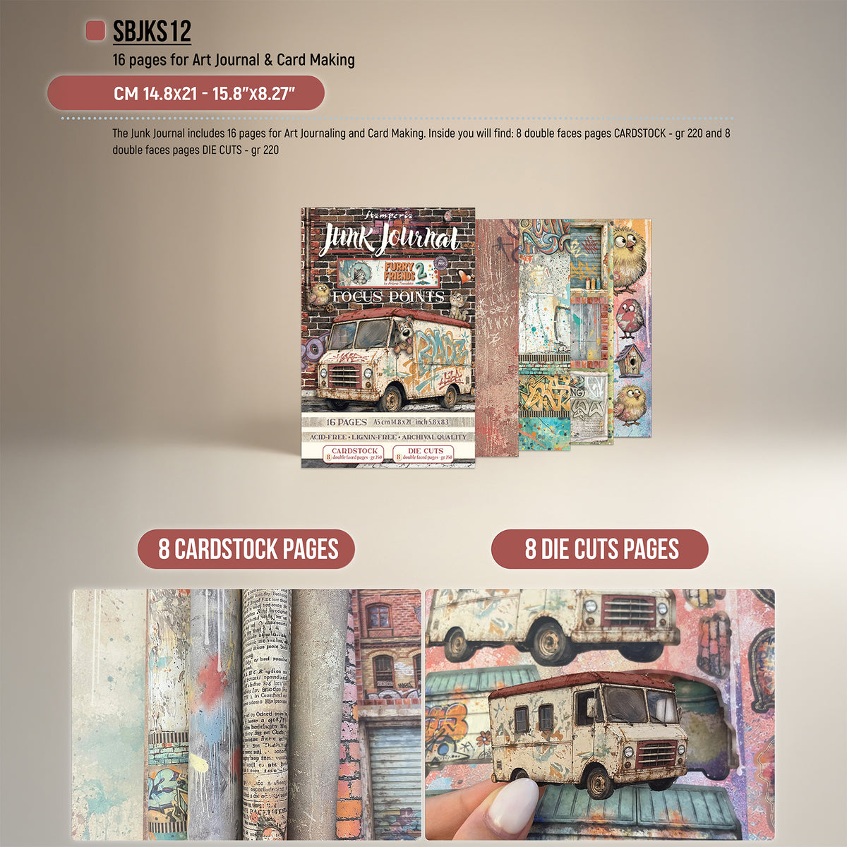 Stamperia Furry Friends 2 Junk Journal A5 Focus Points by Antonis Tzanidakis