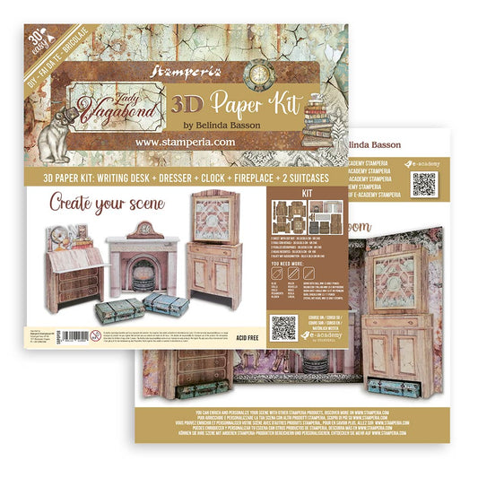 Stamperia Pop Up Kit Lady Vagabond Lifestyle