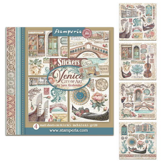 Stamperia Venice City of Art Stickers (4pcs)