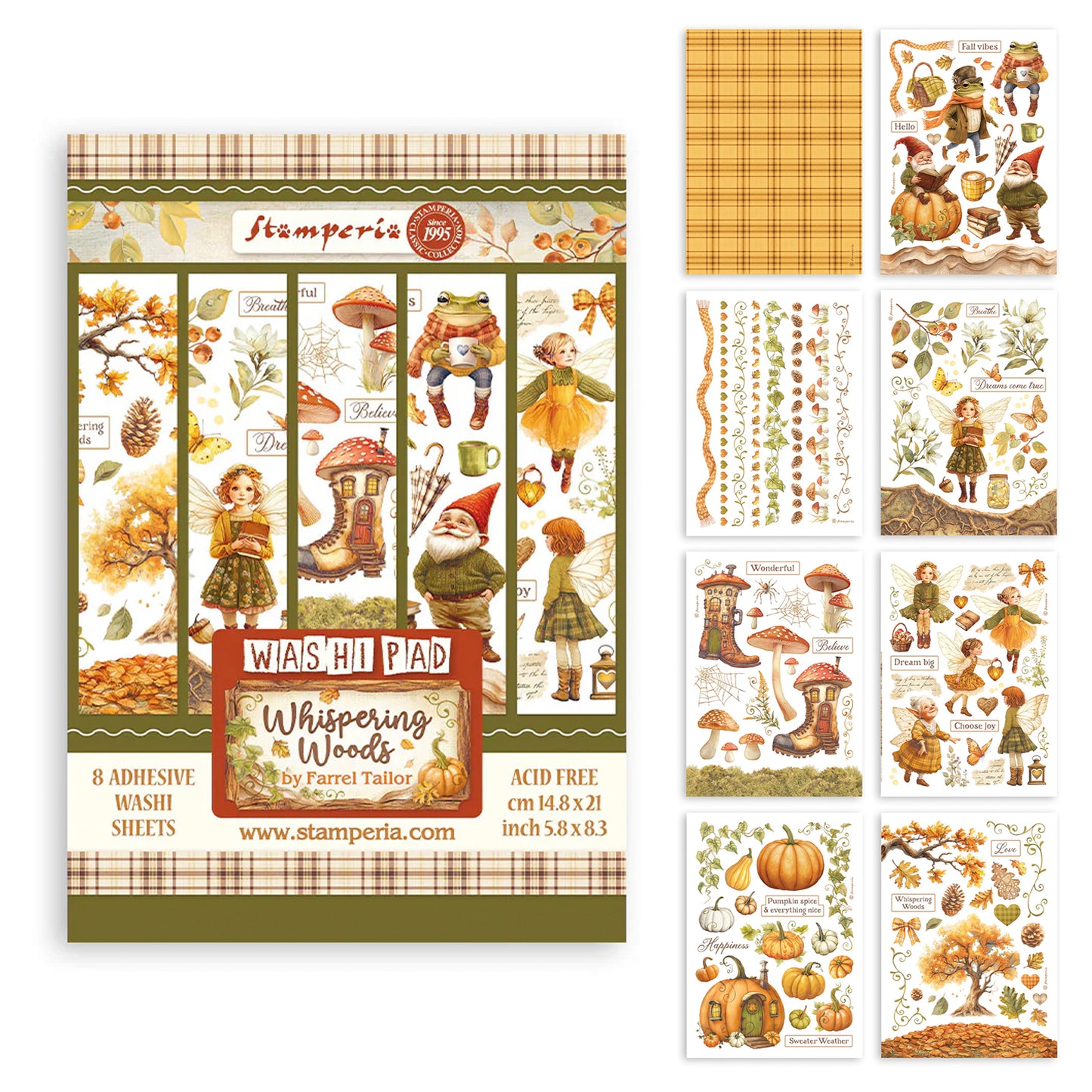 Stamperia Whispering Woods A5 Washi Pad (8pcs)