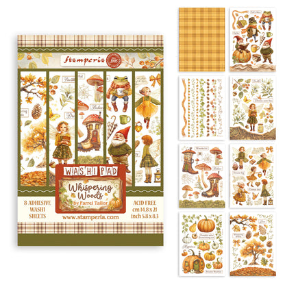 Stamperia Whispering Woods A5 Washi Pad (8pcs)