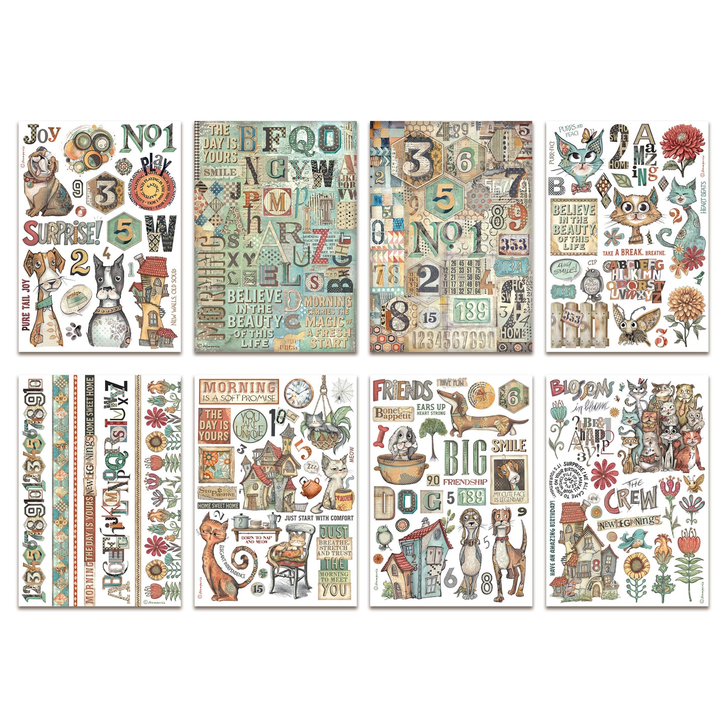 Stamperia Furry Friends A5 Washi Pad (8pcs)