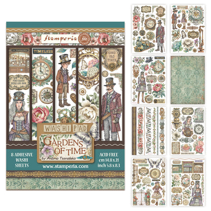 Stamperia Gardens of Time A5 Washi Pad (8pcs) (SBW32)