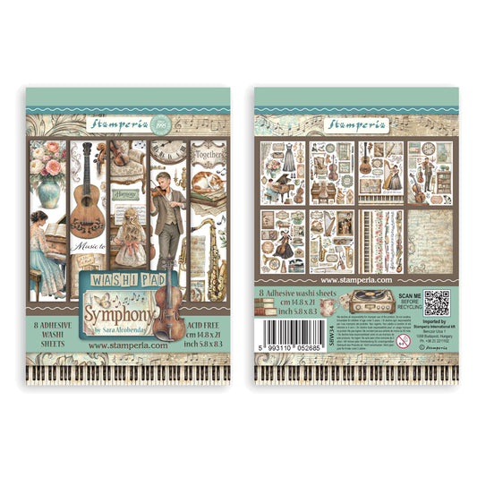 Stamperia Symphony A5 Washi Pad (8pcs) by Sara Alcobendas
