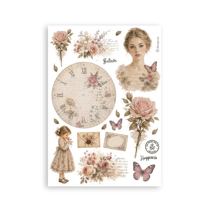 Stamperia Flowers and Poems A5 Washi Pad (8pcs)