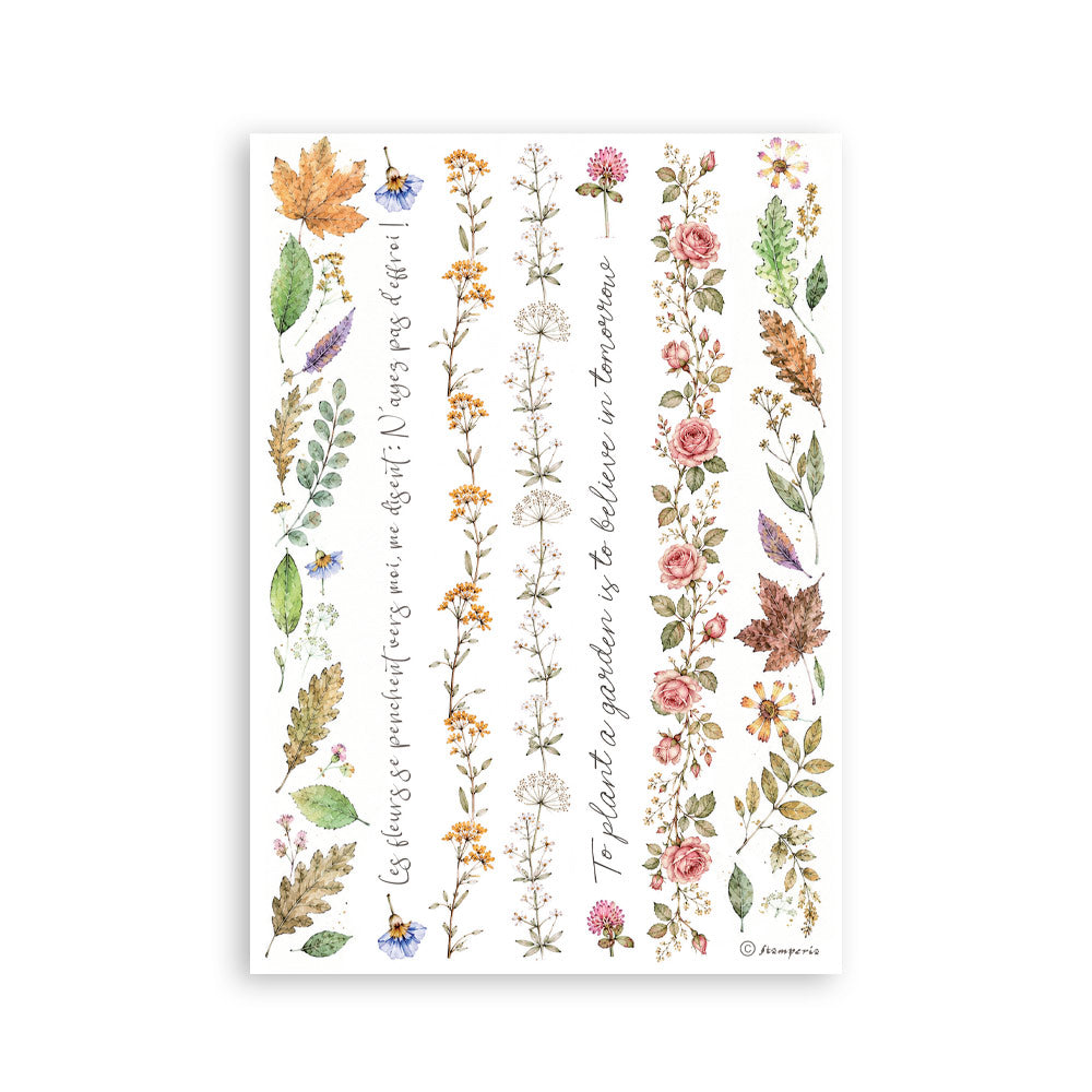 Stamperia Flowers and Poems A5 Washi Pad (8pcs)