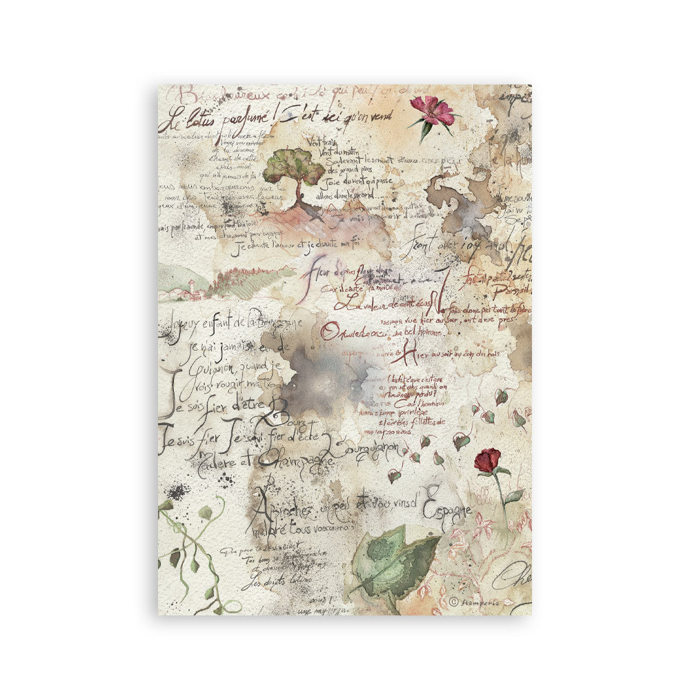 Stamperia Flowers and Poems A5 Washi Pad (8pcs)