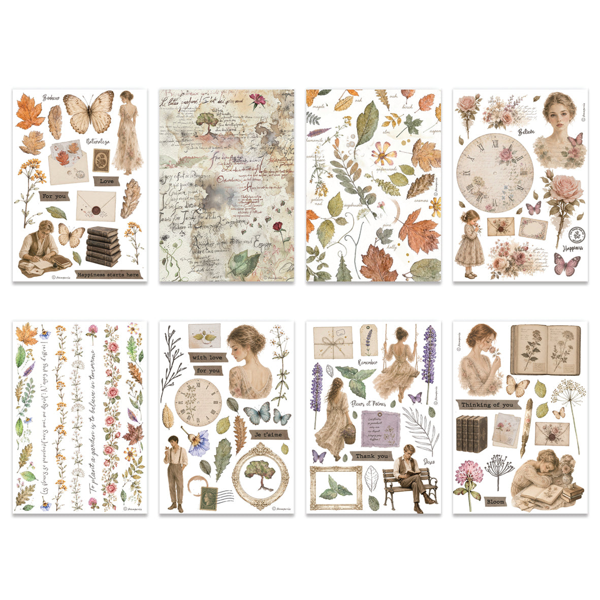 Stamperia Flowers and Poems A5 Washi Pad (8pcs)