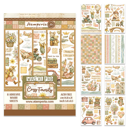 Stamperia CozyFamily A5 Washi Pad (8pcs)