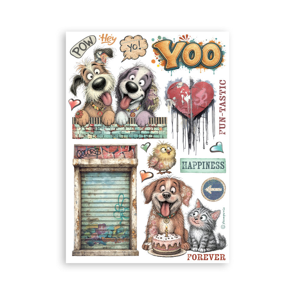 Stamperia Furry Friends 2 A5 Washi Pad (8pcs) by Antonis Tzanidakis Preorder*