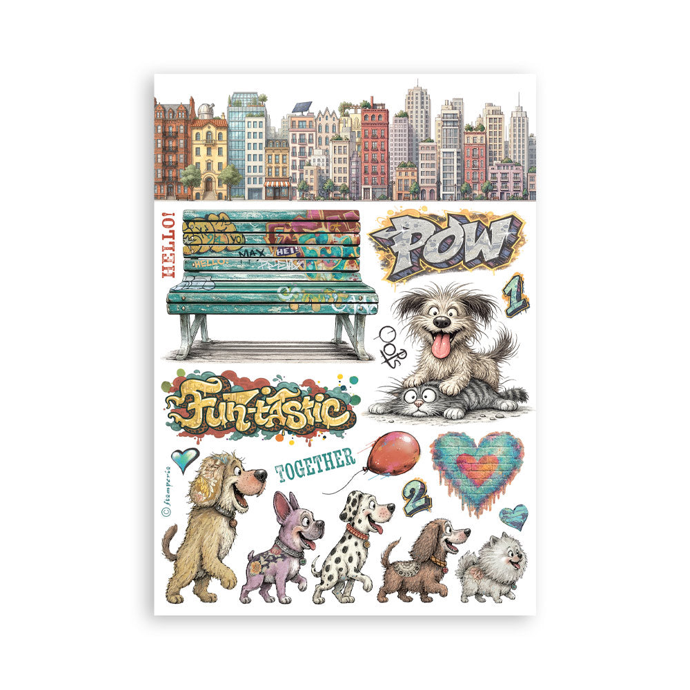 Stamperia Furry Friends 2 A5 Washi Pad (8pcs) by Antonis Tzanidakis Preorder*