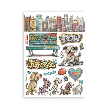 Stamperia Furry Friends 2 A5 Washi Pad (8pcs) by Antonis Tzanidakis Preorder*