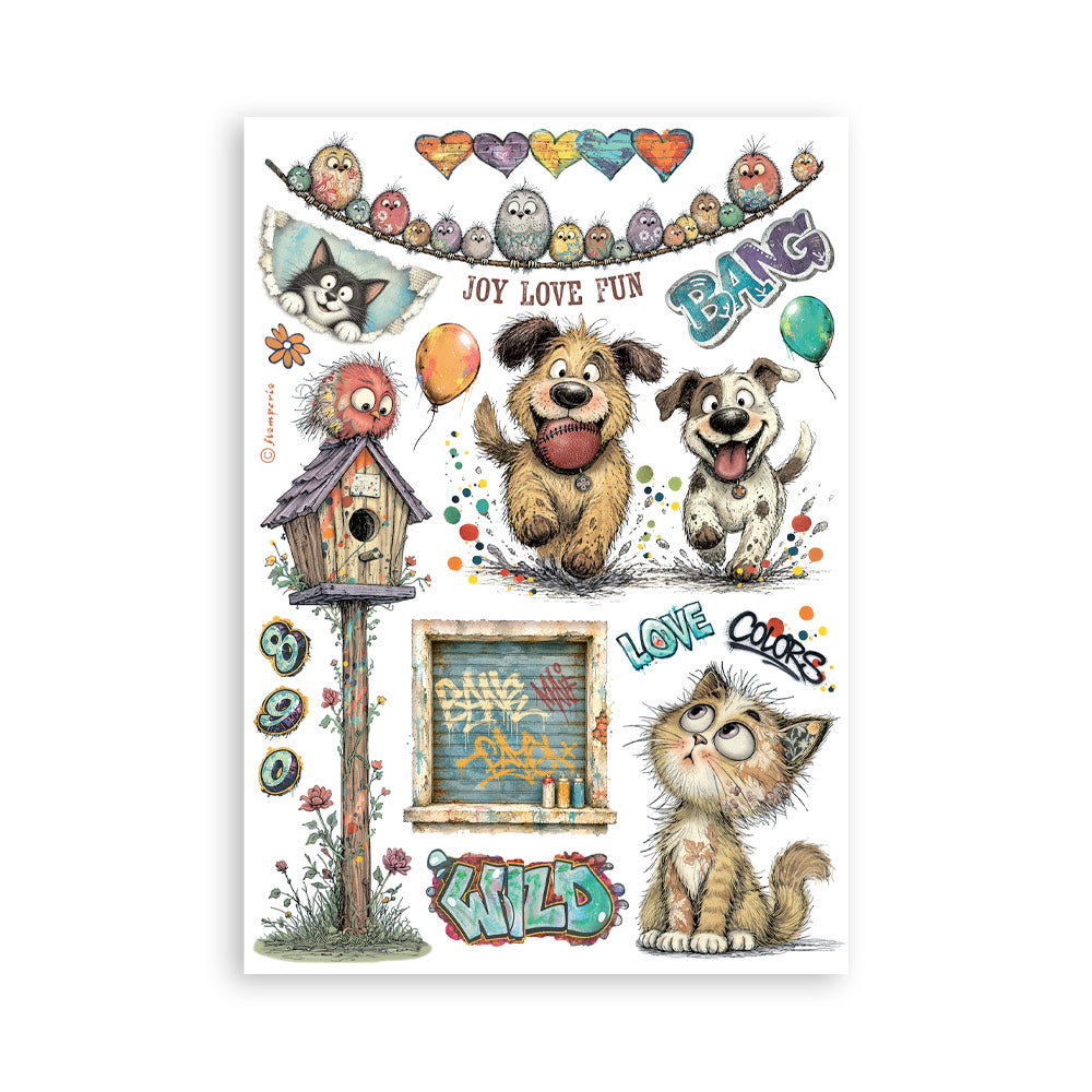 Stamperia Furry Friends 2 A5 Washi Pad (8pcs) by Antonis Tzanidakis Preorder*