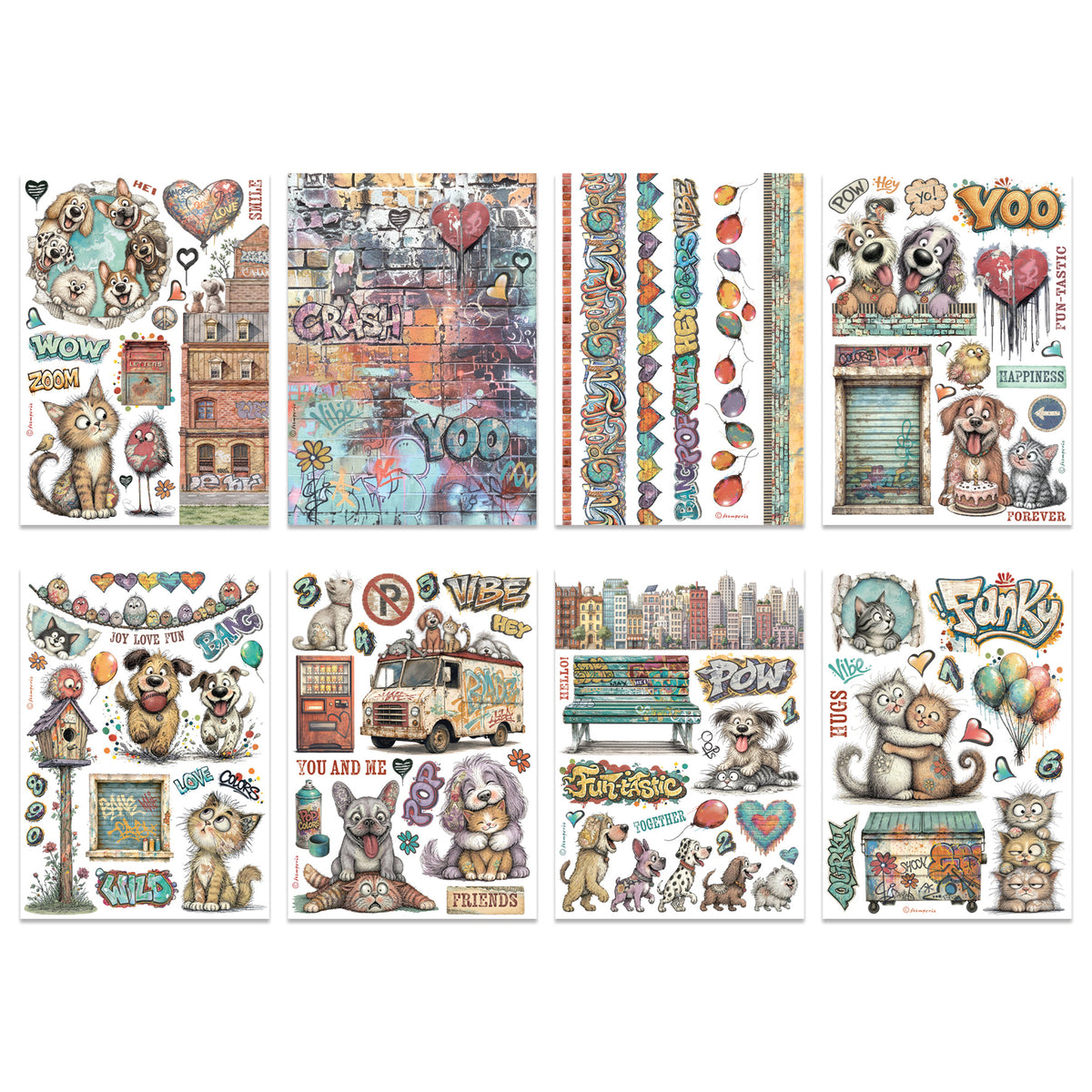 Stamperia Furry Friends 2 A5 Washi Pad (8pcs) by Antonis Tzanidakis Preorder*