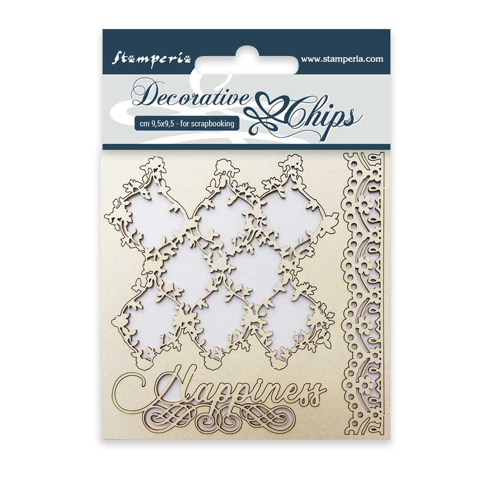 Stamperia 9.5 x 9.5 cm Decorative Chips Lace and Border