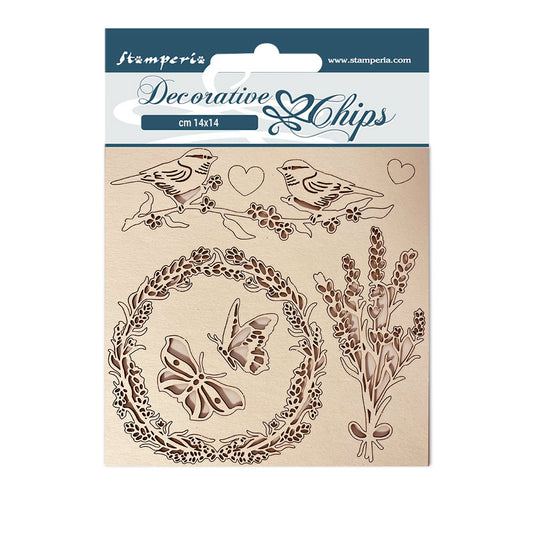 Stamperia 14x14 cm Decorative Chips Provence Garland And Birds
