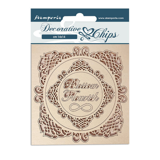 Stamperia 14x14 cm Decorative Chips Romantic Garden House Frames