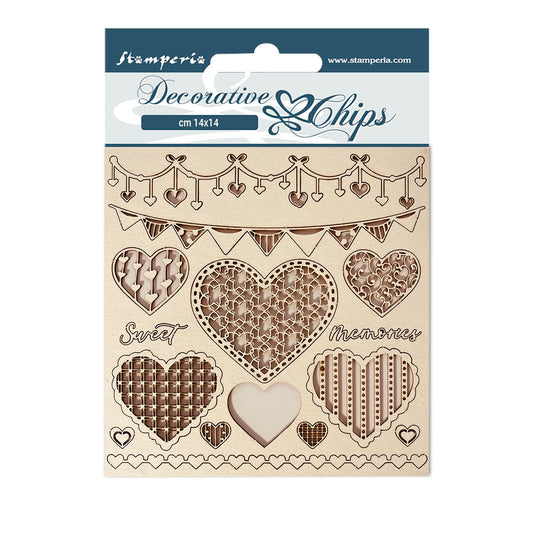 Stamperia 14x14 cm Decorative Chips DayDream Hearts