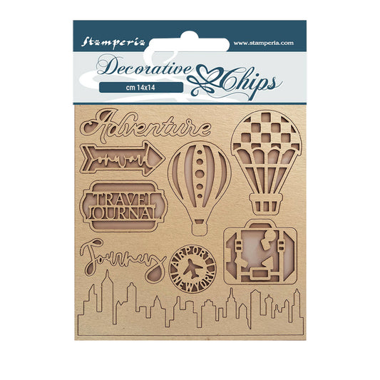 Stamperia 14x14 cm Decorative Chips Sir Vagabond Travel
