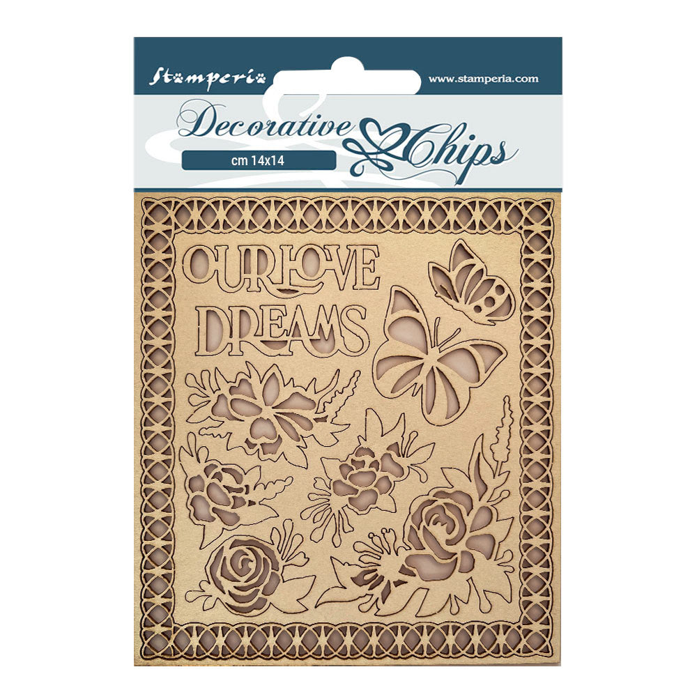 Stamperia 14x14 cm Decorative Chips Garden Of Promises Our Love Dreams