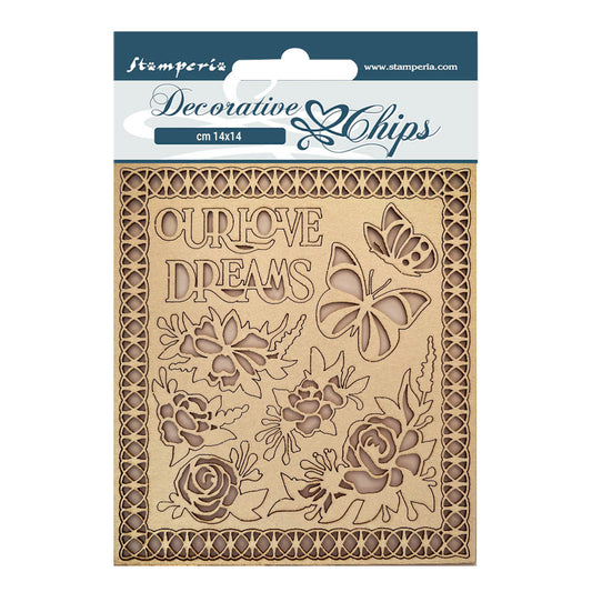 Stamperia 14x14 cm Decorative Chips Garden Of Promises Our Love Dreams