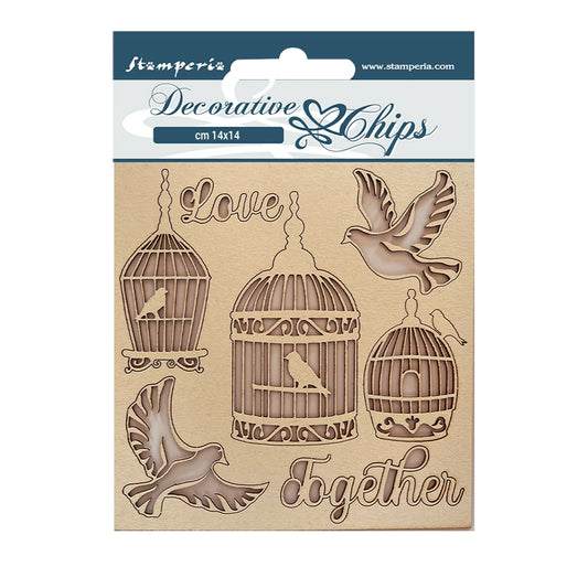 Stamperia 14x14 cm Decorative Chips You And Me Love Together