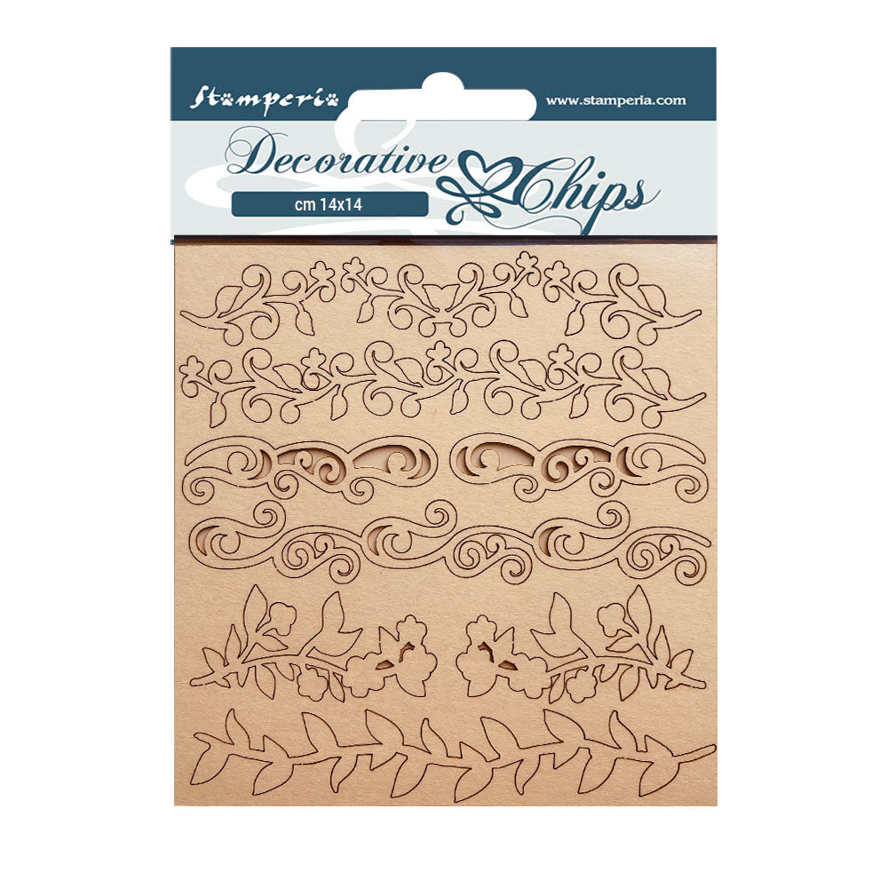 Stamperia 14x14 cm Decorative Chips Desire Borders