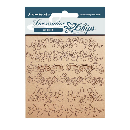 Stamperia 14x14 cm Decorative Chips Desire Borders